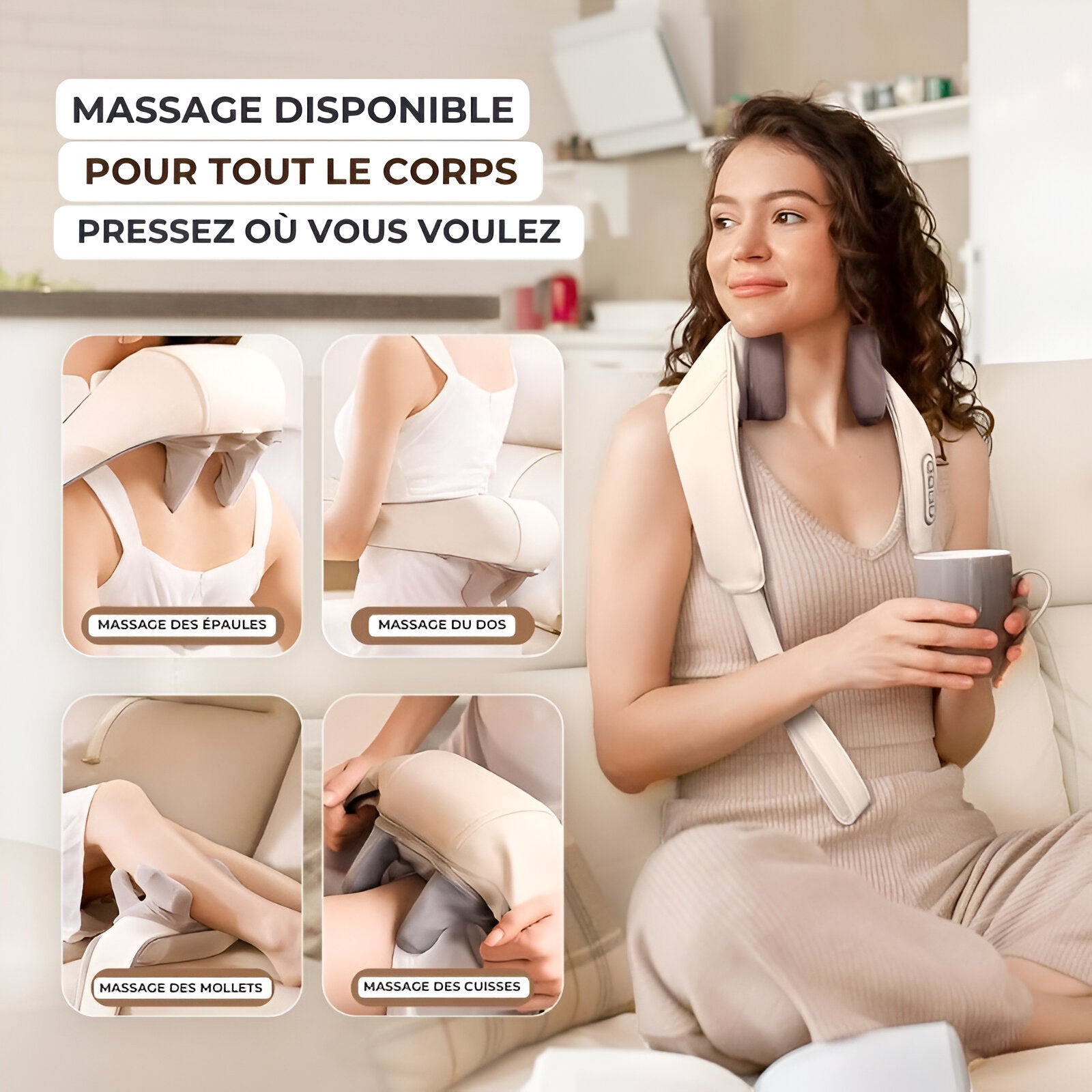 Massagy™ - Masseur cervical et épaules avec chaleur - Faramys - 